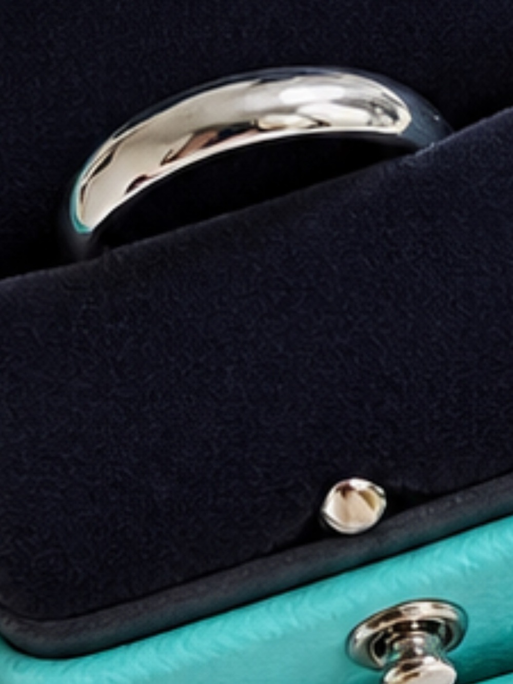 Tiffany & Co. Polished Platinum Band with Signature Blue Box